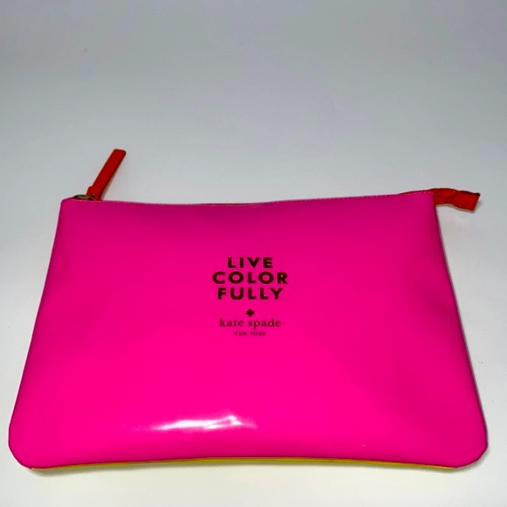 Kate Spade Shiny Live Color Fully Zipper Pouch/Cosmetics Bag